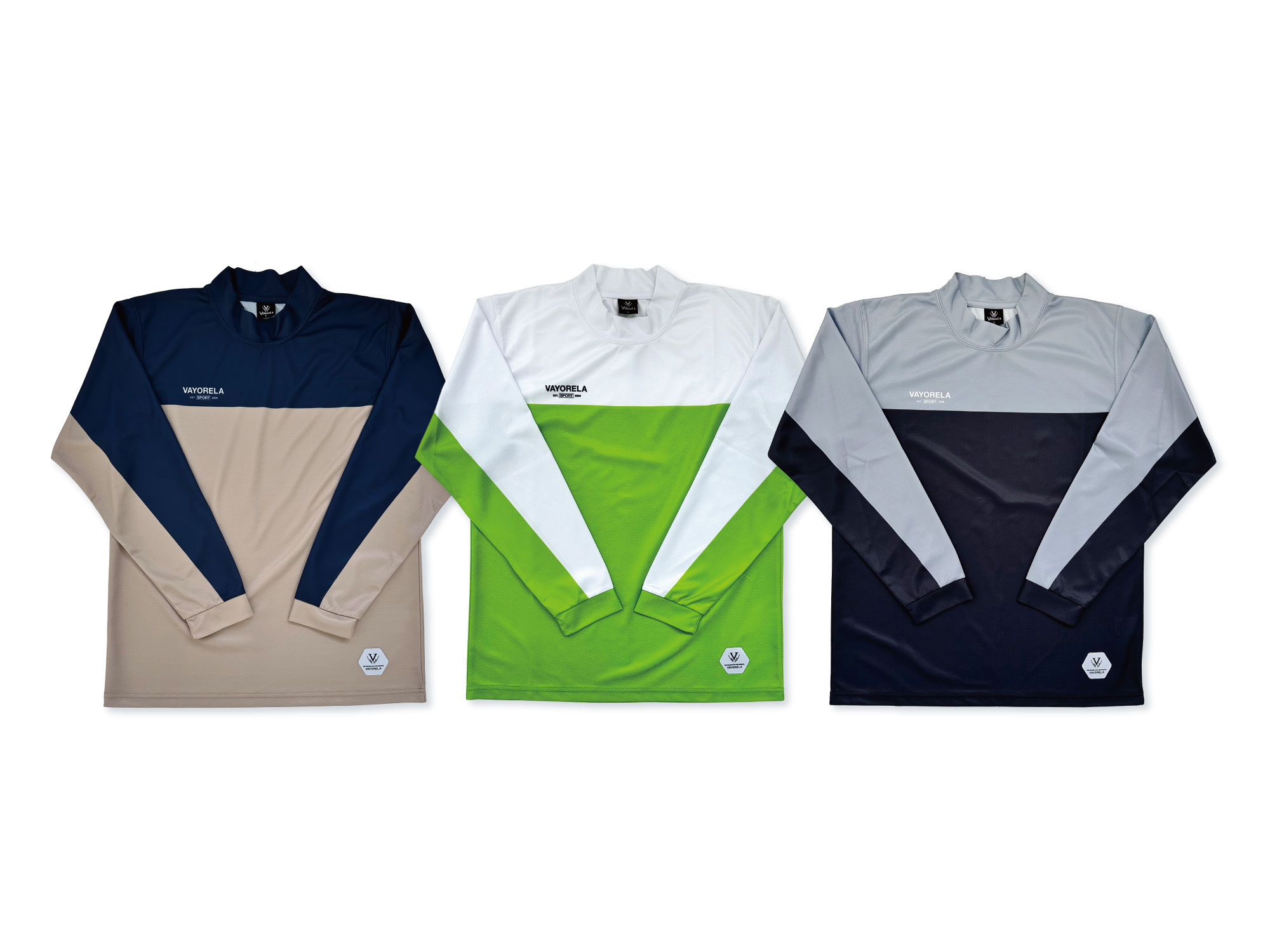 バイカラーモックネックロングスリーブTシャツ 写真2