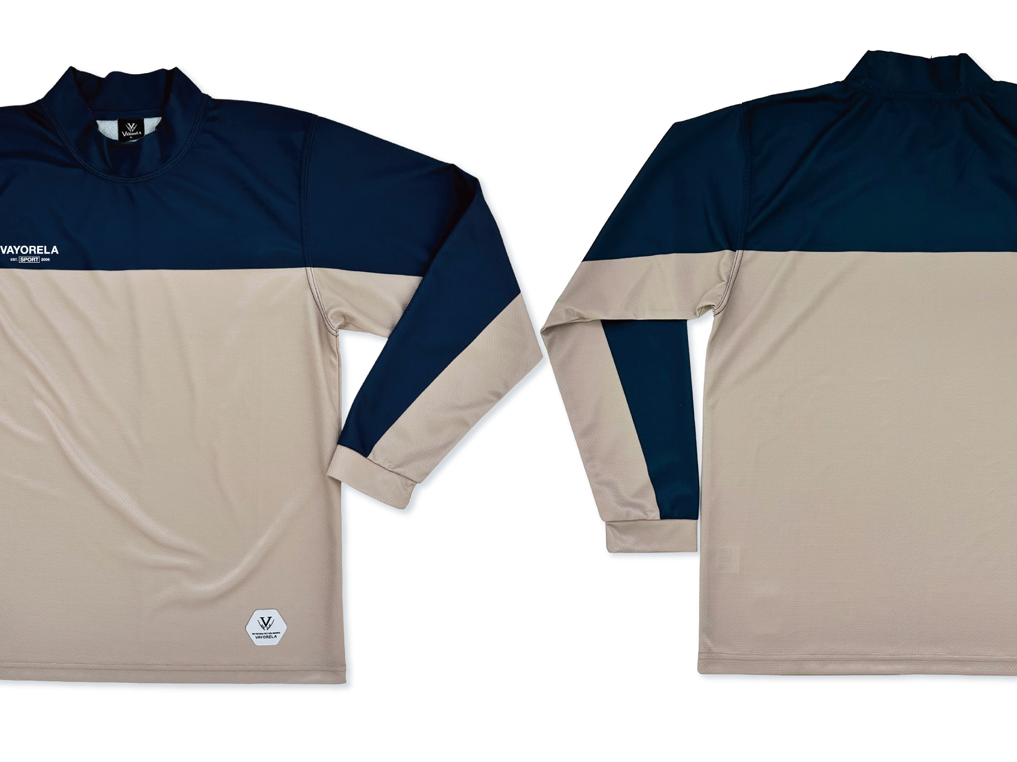 バイカラーモックネックロングスリーブTシャツ 写真3