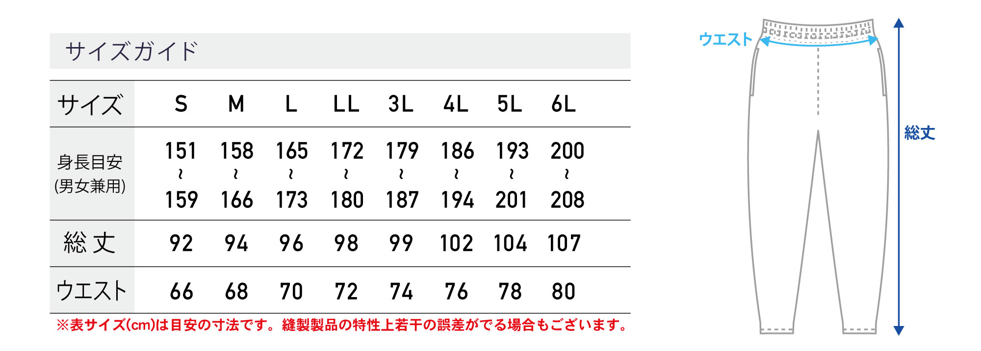 サイズ表