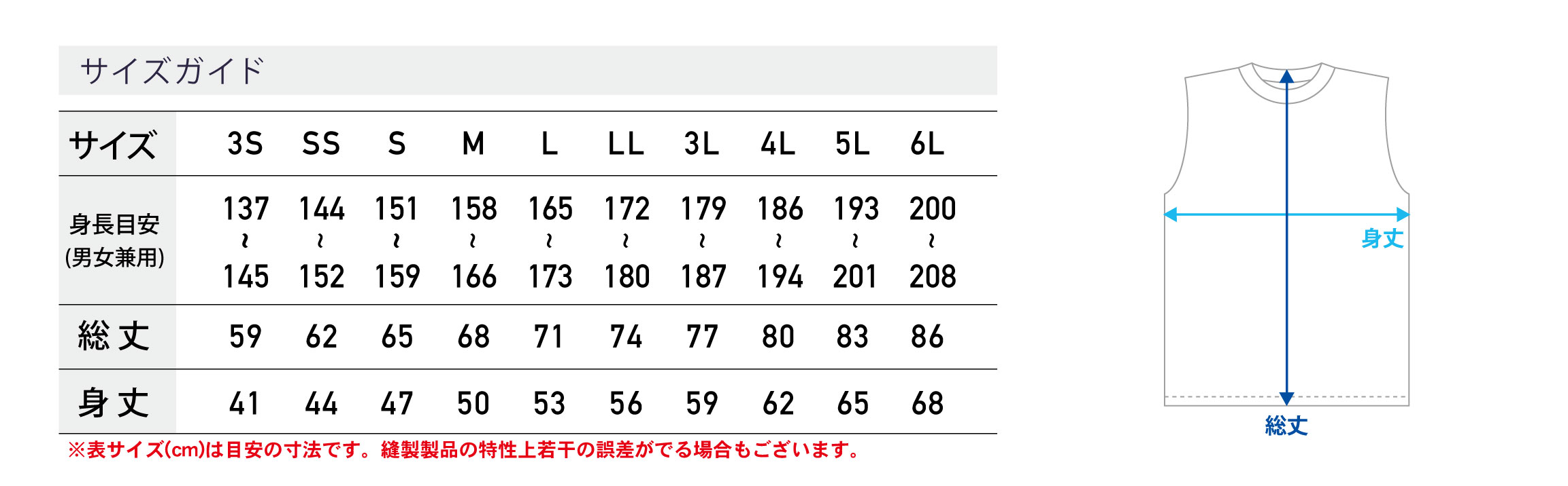 サイズ表